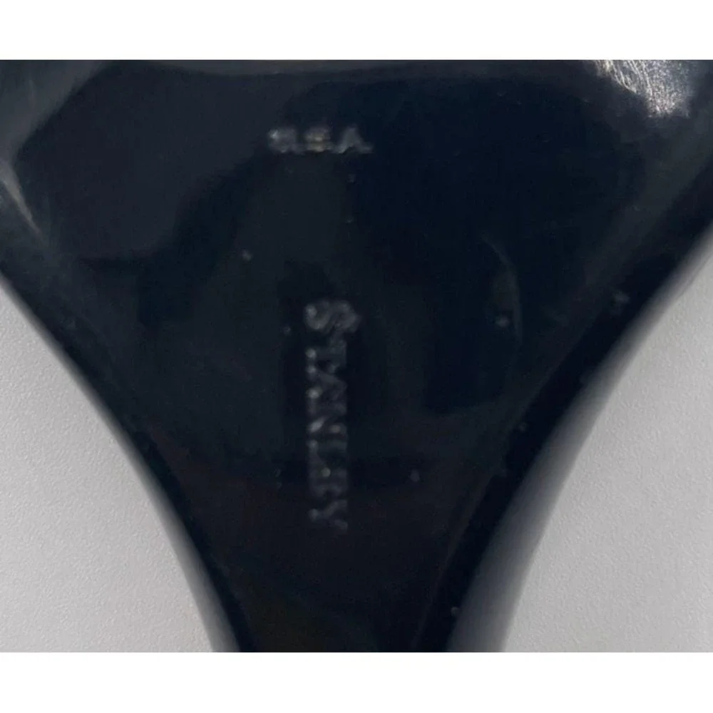 Stanley Handheld Vanity Mirror Mid Century Black Rhinestones 12